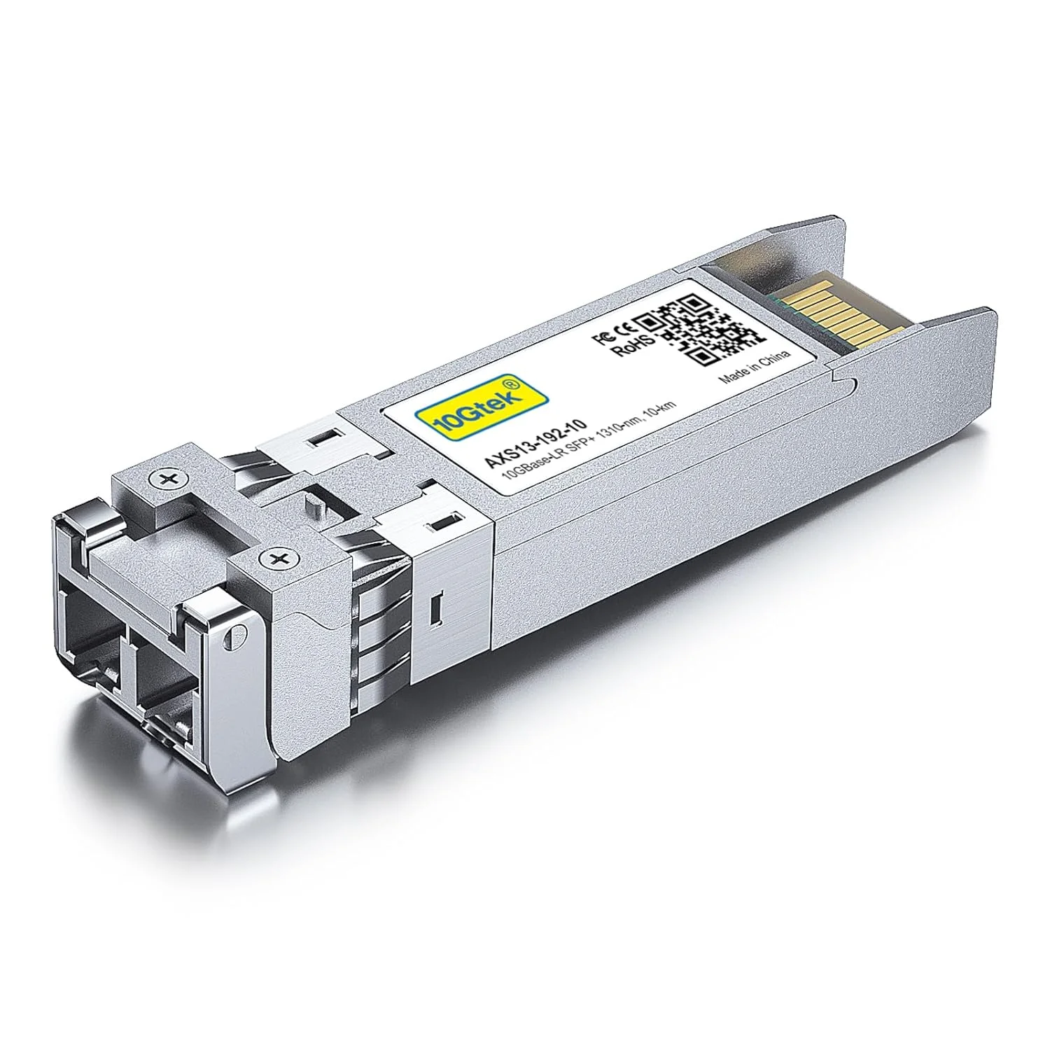 فرستنده و گیرنده نوری سینگل مود 10 گیگابیت بر ثانیه 10Gtek (10GBase-LR: 10 کیلومتر، سازگار با سیسکو و سوییچ های باز) - 10GBase-LR SFP+ LC، 1310 نانومتر، 10 کیلومتر، سازگار با Cisco SFP-10G-LR، Ubiquiti UF-SM-10G-20، Netgear، D-...