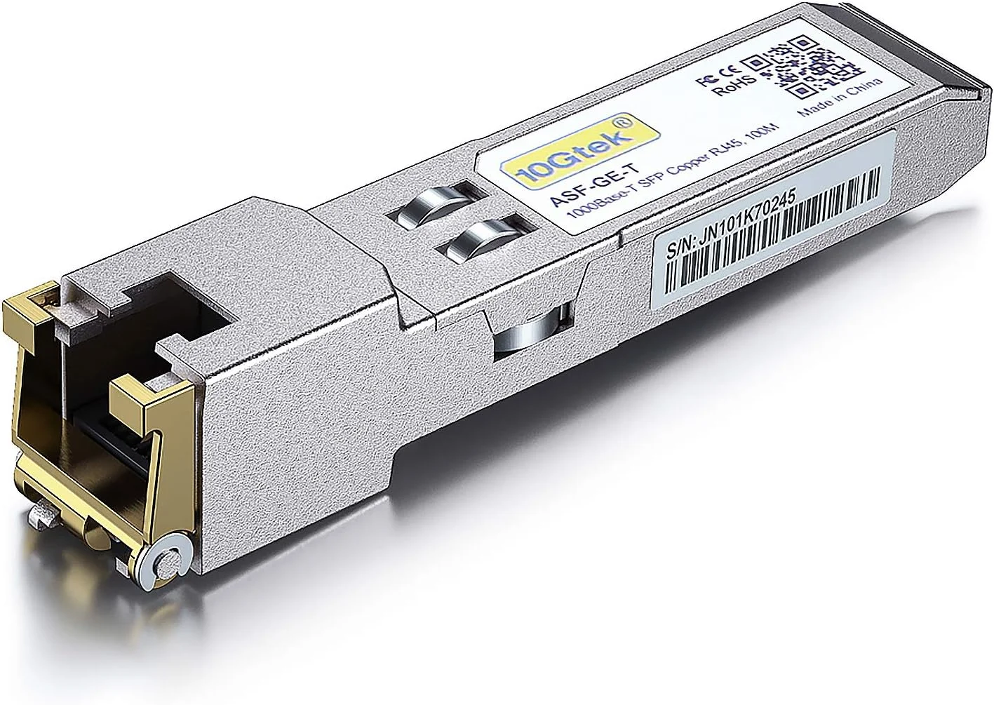 10Gtek 1.25G SFP-T، 1000BASE-T SFP مسی، SFP به RJ45 SFP، سازگار با Extreme MGBIC-02، Ubiquiti UniFi UF-RJ45-1G، D-Link، Supermicro، Netgear، TP-Link، Broadcom و غیره