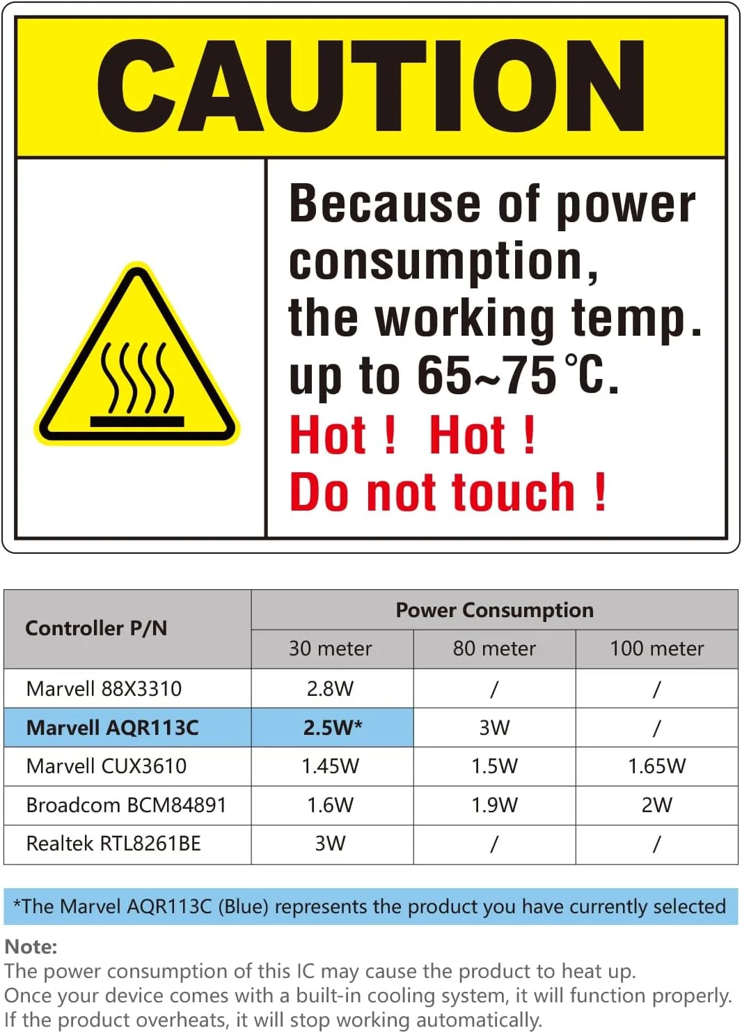 ماژول 10Gtek 10Gb SFP+ RJ45 - فرستنده و گیرنده مسی 10GBase-T برای Dell SFP+ 10GBASE-T، کابل CAT.6a/CAT7 RJ45، تا 30 متر، کنترلر Marvell 88X3310 PHY، آداپتور کارت رابط شبکه