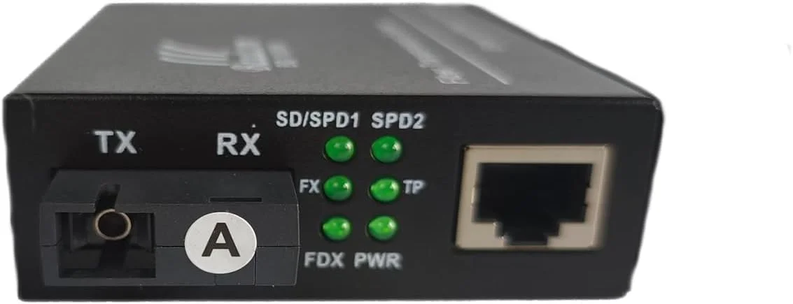 مبدل رسانه فیبر اترنت گیگابیتی BAUDCOM 10/100/1000M، BIDI 40km، فرستنده گیرنده های SC تک حالته یکپارچه، RJ45 به 1000Base-LX