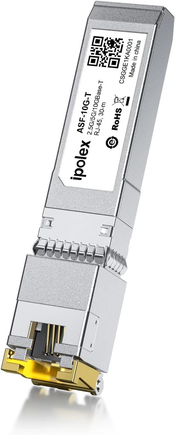 فرستنده-گیرنده 10G SFP+، ماژول SFP+ به RJ45، ماژول مسی 10G-T SFP+ CAT6a، تا 30 متر، برای Cisco SFP-10G-T، Ubiquiti UF-RJ45-10G، Meraki، TP-Link، Netgear و غیره
