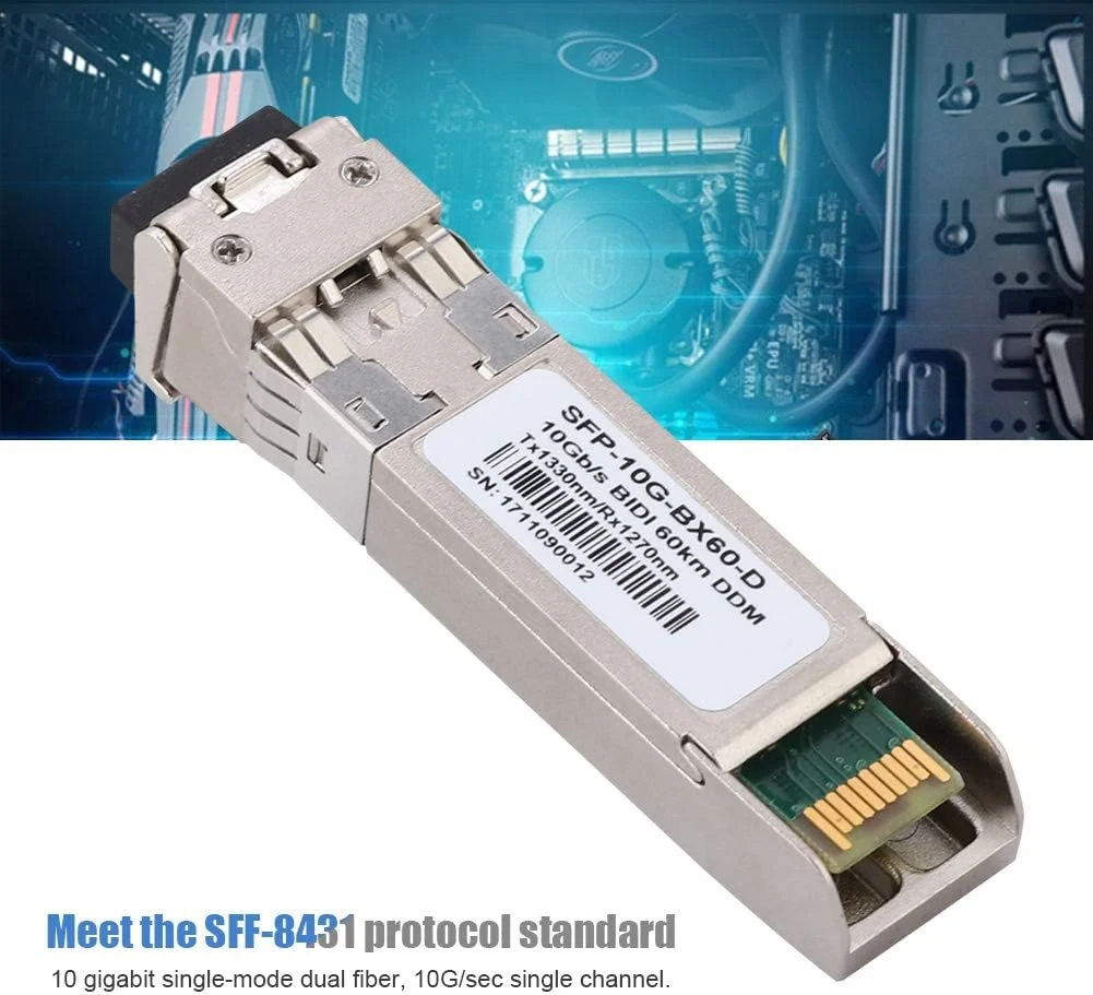 ماژول نوری 10 گیگابیتی Annadue مدل SFP-10G-BX60-D با برد 60 کیلومتر، تک حالته، فرستنده و گیرنده فیبر دوگانه با سرعت 10 گیگابیت بر ثانیه