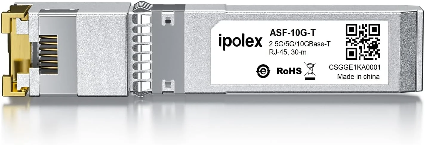 فرستنده-گیرنده 10G SFP+، ماژول SFP+ به RJ45، ماژول مسی 10G-T SFP+ CAT6a، تا 30 متر، برای Cisco SFP-10G-T، Ubiquiti UF-RJ45-10G، Meraki، TP-Link، Netgear و غیره