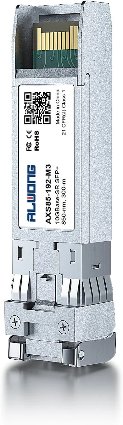 فرستنده و گیرنده Alwong 10GBase-SR SFP+، ماژول 10G SFP+ به LC چند حالته، 850 نانومتر تا 300 متر، برای سیسکو SFP-10G-SR، یوبیکیوتی UniFi UF-MM-10G، میکروتیک S+85DLC03D، مراکی، نت گیر، دی-لینک و غیره، 1 عدد