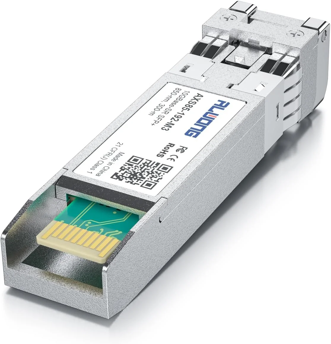 فرستنده و گیرنده Alwong 10GBase-SR SFP+، ماژول 10G SFP+ به LC Multimode، 850 نانومتر تا 300 متر، برای Cisco SFP-10G-SR، Ubiquiti UniFi UF-MM-10G، Mikrotik S+85DLC03D، Meraki، Netgear، D-Link و غیره، بسته 2 عددی