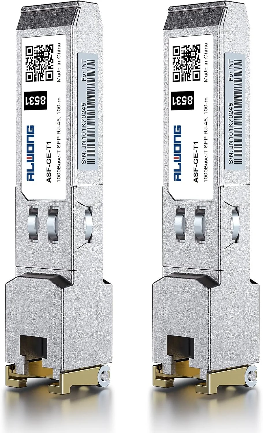 فرستنده و گیرنده مسی 1000Base-T SFP، ماژول اترنت 1.25G SFP به RJ45، تا 100 متر، برای Ubiquiti UniFi UF-RJ45-1G، Meraki MA-SFP-1GB-TX، Mikrotik، TP-Link، Intel و غیره، بسته 2 عددی