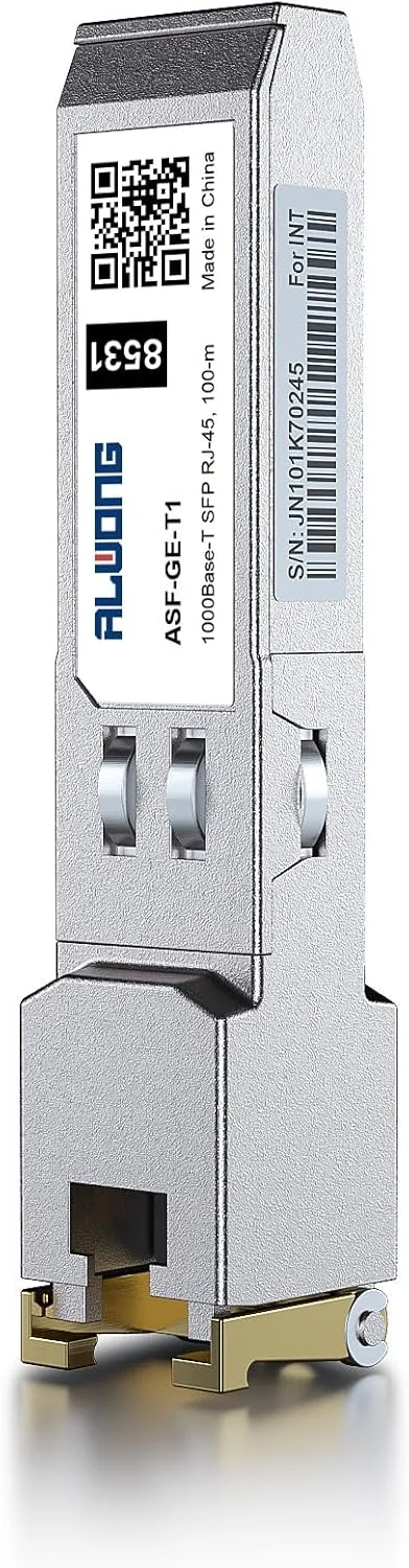 فرستنده و گیرنده مسی 1000Base-T SFP، ماژول اترنت 1.25G SFP به RJ45، تا 100 متر، برای Ubiquiti UniFi UF-RJ45-1G، Meraki MA-SFP-1GB-TX، Mikrotik، TP-Link، Intel و غیره، 1 عدد