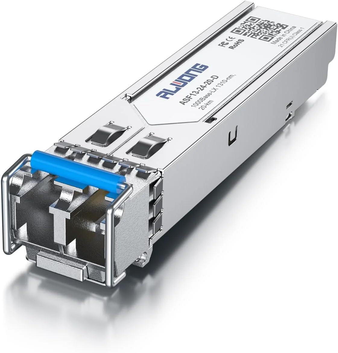 فرستنده و گیرنده 1000BASE-LX SFP، ماژول فیبر تک حالته 1.25G SFP به LC، تا 20 کیلومتر، برای سیسکو GLC-LH-SMD، Ubiquiti UniFi UF-SM-1G، Mikrotik، Meraki، Netgear AGM732F، D-Link و موارد دیگر، بسته 2 عددی