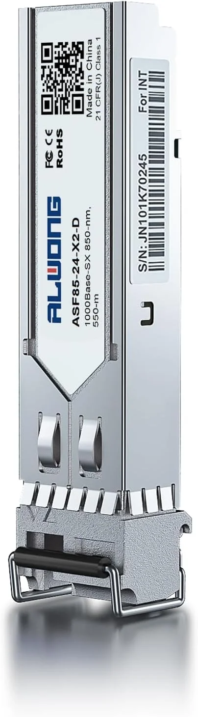 فرستنده و گیرنده 1000BASE-SX SFP، ماژول فیبر چند حالته 1.25G SFP به LC برای سیسکو GLC-SX-MMD/SFP-GE-S، یوبیکیوتی UniFi UF-MM-1G، میکروتیک، مراکی، نت گیر AGM731F، دی-لینک و غیره، 1 عدد