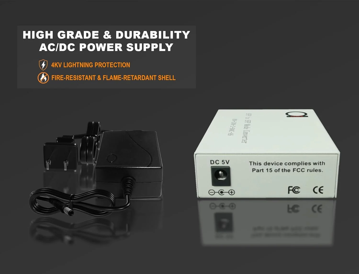 مبدل فیبر نوری SFP به SFP ADNET - دارای 2 اسلات استاندارد باز SFP - پشتیبانی از ماژول های SFP miniGBIC گیگابیتی، فست اترنت و 2.5G - مبدل فیبر به فیبر - بدون فرستنده