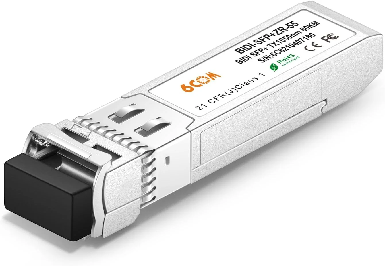 یک جفت فرستنده و گیرنده 10G BiDi SFP+ مدل 6COMGIGA، 10GBase-BIDI 1490nm/1550nm SMF، تا 80 کیلومتر، سازگار با سیسکو، یوبیکیوتی، میکروتیک، دی-لینک، سوپرمیکرو، نت‌گیر و سایر سوئیچ‌های باز