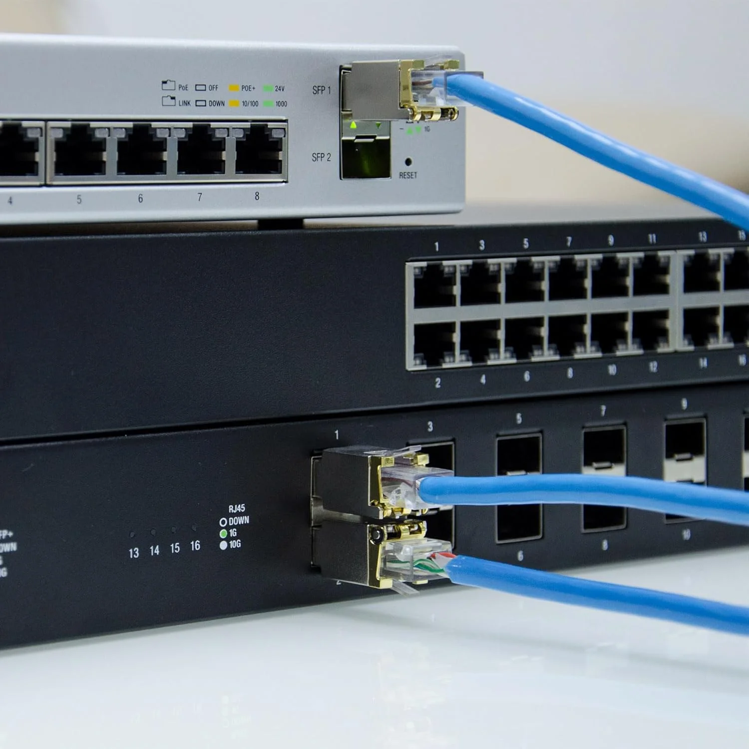 ماژول فرستنده و گیرنده 4 عددی 1.25G SFP، ماژول مسی 1000Base-T RJ45 برای Ubiquiti UF-RJ45-1G و سایر سوئیچ های باز، تا 100 متر