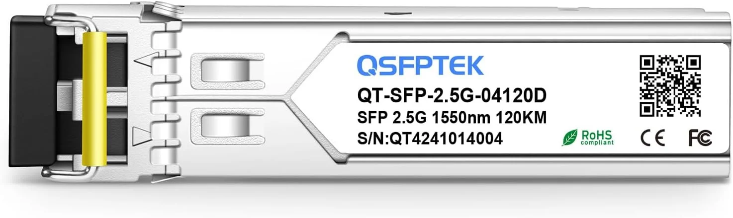 ماژول SFP 2.5Gbase-ZX+، فرستنده و گیرنده اترنت فیبر گیگابیتی، SFP 2.5G 1550nm 120KM برای سیسکو، Fortinet، Ubiquiti UniFi، Mikrotik، Meraki
