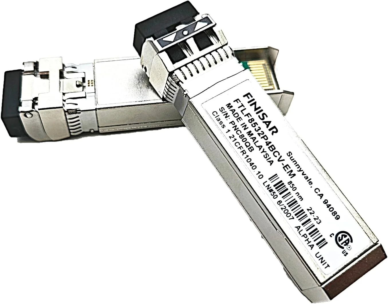 فیبر کانال 32G جدید (32G FC) فرستنده و گیرنده نوری موج کوتاه SFP Finisar FTLF8532P4BCV-EM SFP28 32Gb SW Emulex 850nm MMF