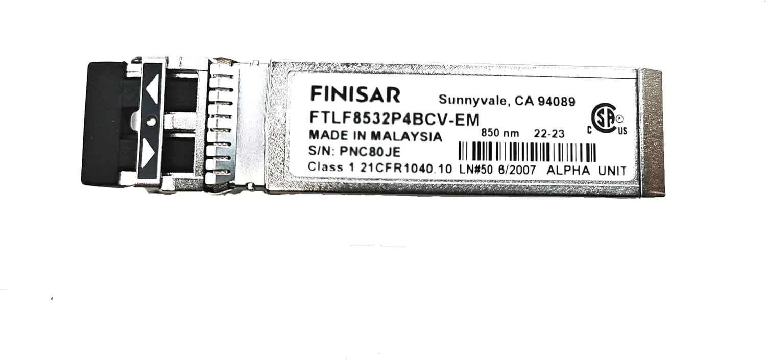 فیبر نوری کانال 32G (32G FC) موج کوتاه SFP فینیسار FTLF8532P4BCV-EM SFP28 32Gb SW Emulex 850nm MMF فرستنده و گیرنده