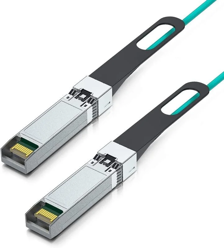 کابل فیبر نوری فعال 10G SFP+ AOC - کابل فیبر نوری اتصال مستقیم OM3 MMF SFP+ به SFP+ 10GbE با کانکتورهای SFP+ برای سیسکو SFP-10G-AOC25M، یوبیکیوتی UniFi، سوپرمیکرو، میکروتیک، 25 متر