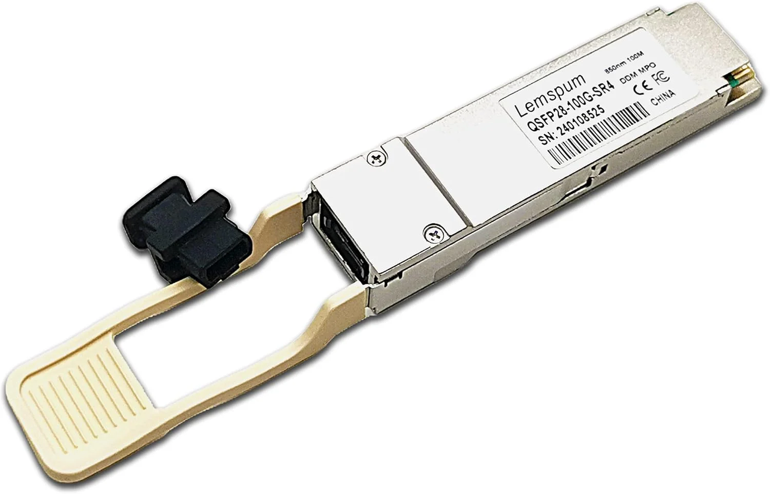 ماژول چندحالته 100G SR QSFP28، 4 عددی، 100GBASE-SR4 850nm 100m DOM MPO-12/UPC MMF فرستنده و گیرنده نوری، پشتیبانی از 4 x 25G-SR سازگار با Juniper JNP-QSFP-100G-SR4، Arista/Brocade/Dell SFP-100G-SR4 و غیره.