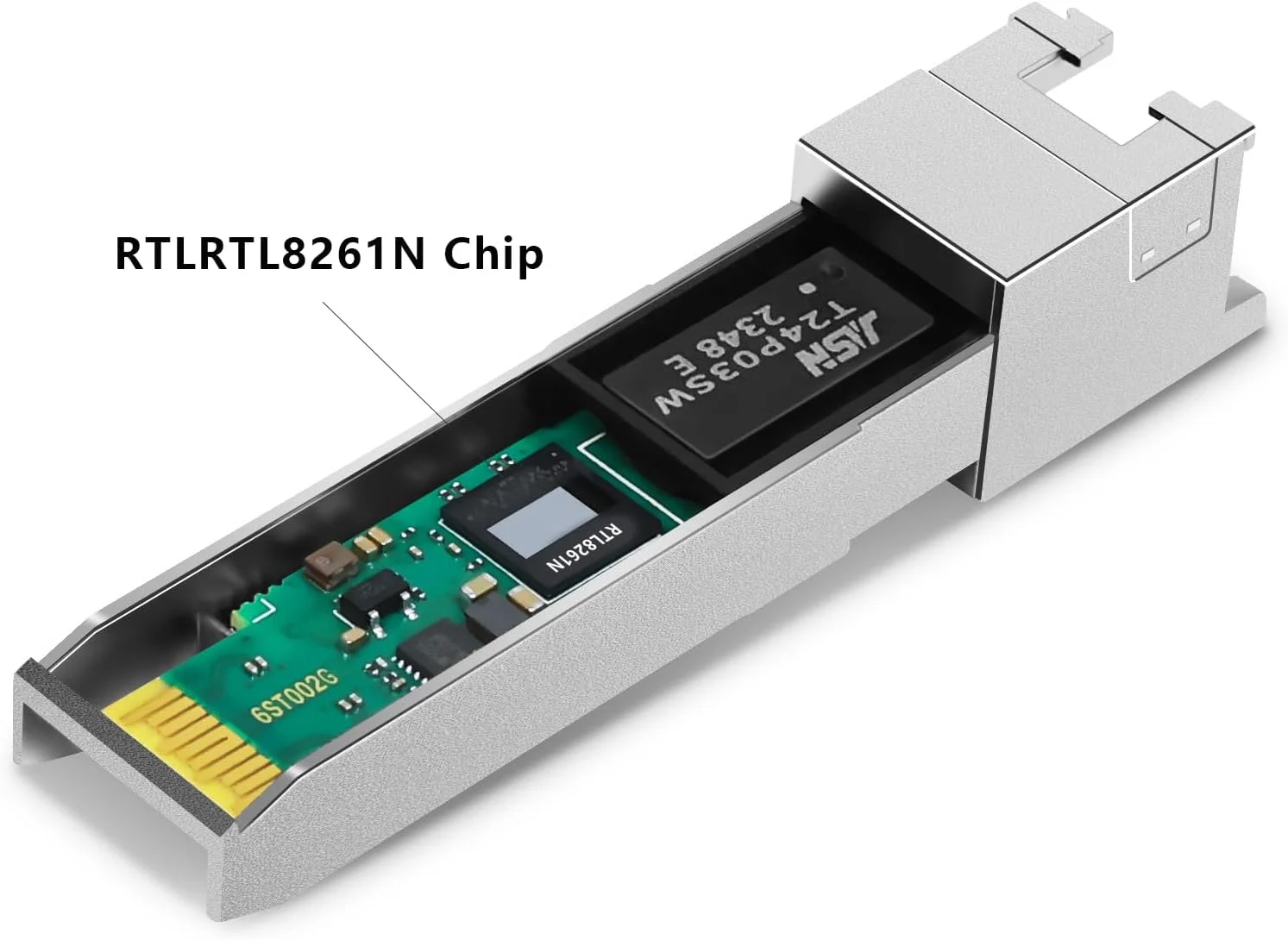 ماژول 10GBASE-T SFP+ به RJ45 با تراشه RTL8261N، فرستنده و گیرنده شبکه مسی مینی Gbic سازگار