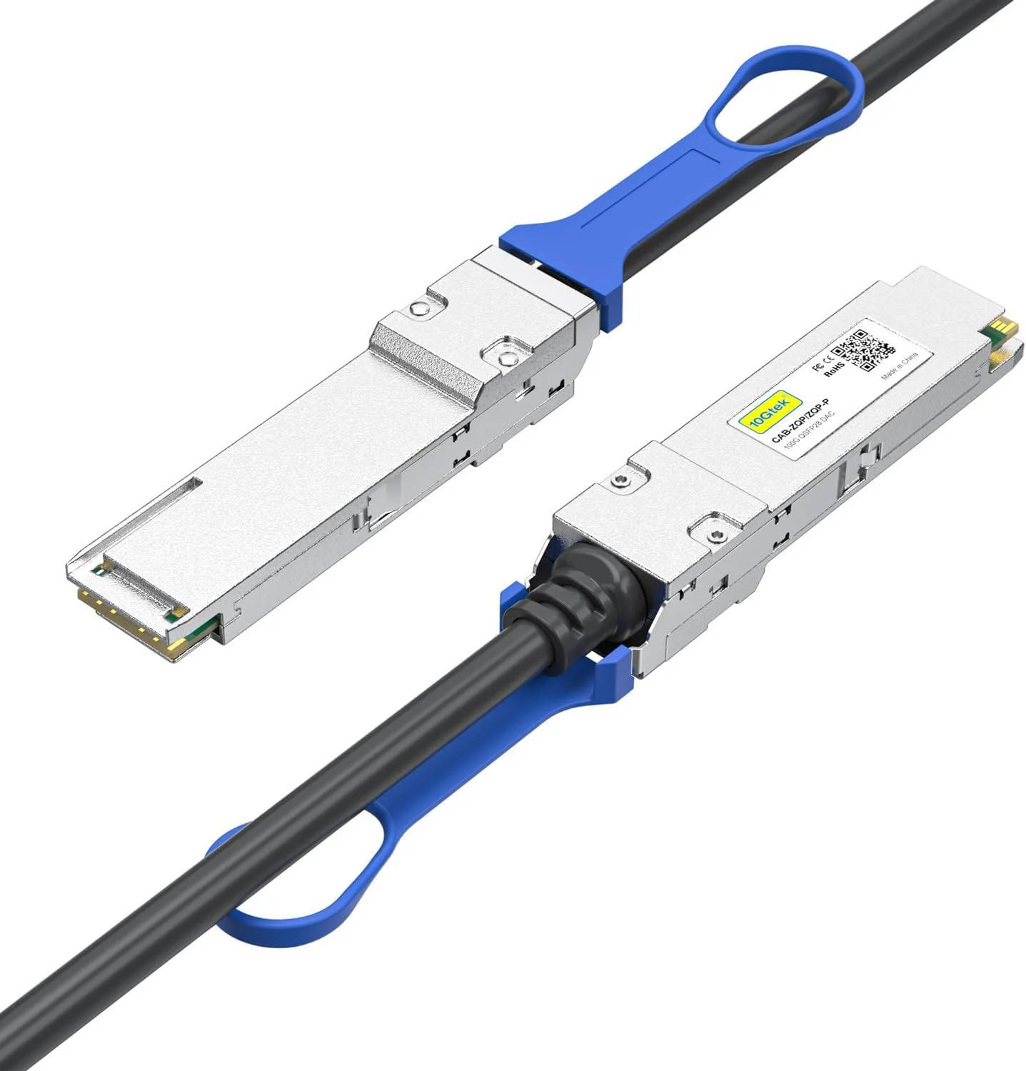 کابل مسی 10Gtek 100G QSFP28 DAC - کابل Twinax مسی اتصال مستقیم غیرفعال QSFP28 به QSFP28 100GBASE-CR4 برای Juniper JNP-100G-DAC-1M، 1 متری (3.3 فوت)
