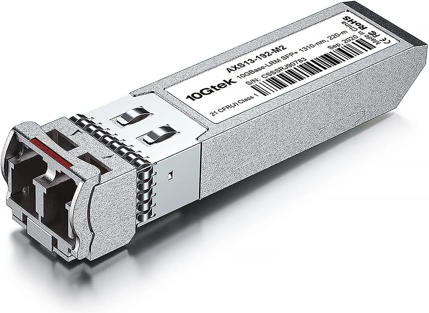 فرستنده و گیرنده نوری 10Gtek 10GBase-LRM SFP+، ماژول فیبر نوری چند حالته MMF LC، تا 220 متر، برای سیسکو SFP-10G-LRM، Meraki MA-SFP-10GB-LRM، Ubiquiti UniFi، Mikrotik، Netgear، Supermicro، TP-Link و غیره
