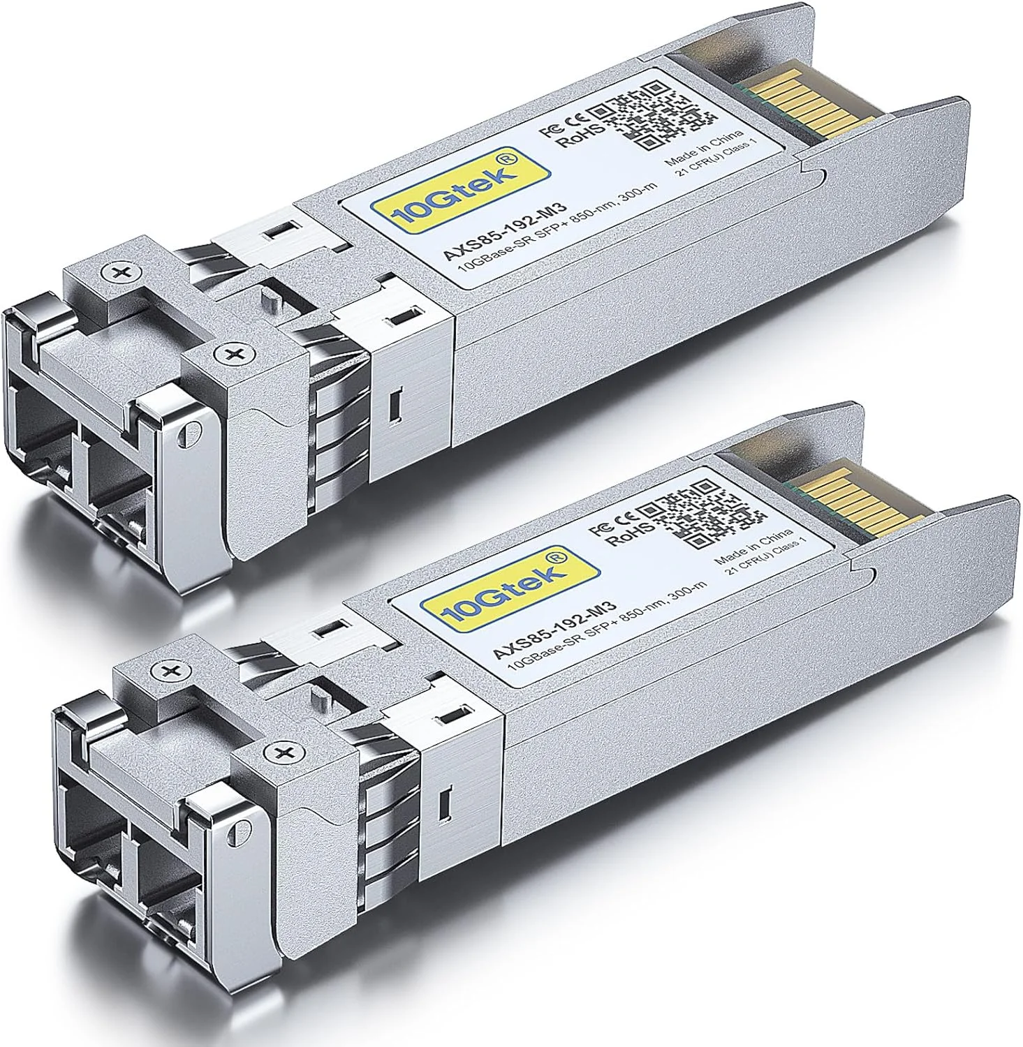 فرستنده و گیرنده 10Gtek 10GBase-SR SFP+، 10G 850nm MMF، تا 300 متر، سازگار با HPE Aruba JD092B، بسته 2 عددی