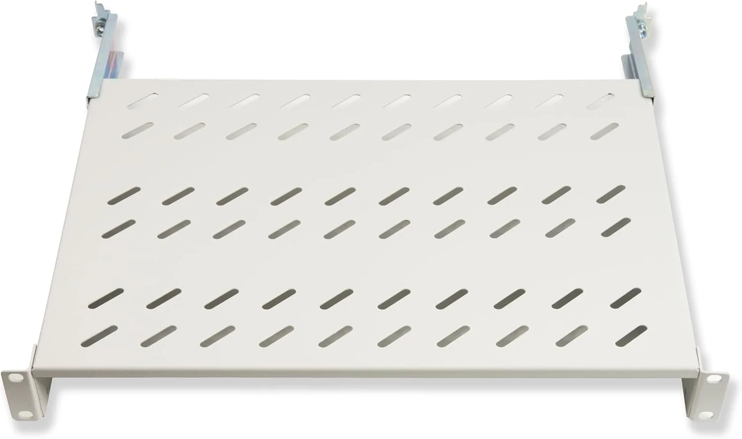 طبقه یونیورسال برای رک 19 اینچی قابل گسترش 570 میلی‌متری با 4 توری خاکستری