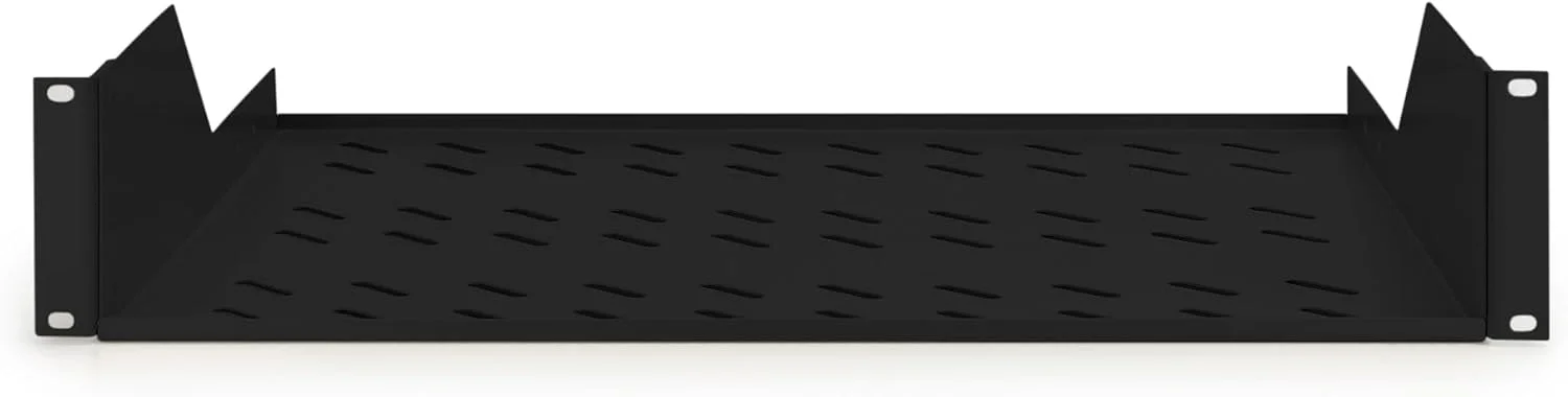 طبقه ثابت DIGITUS - ۱۹ اینچ - 2U - نصب در جلو - ظرفیت بار ۲۵ کیلوگرم - برای رک های شبکه و سرور - از عمق کابینت ۴۵۰ میلی متر - مشکی