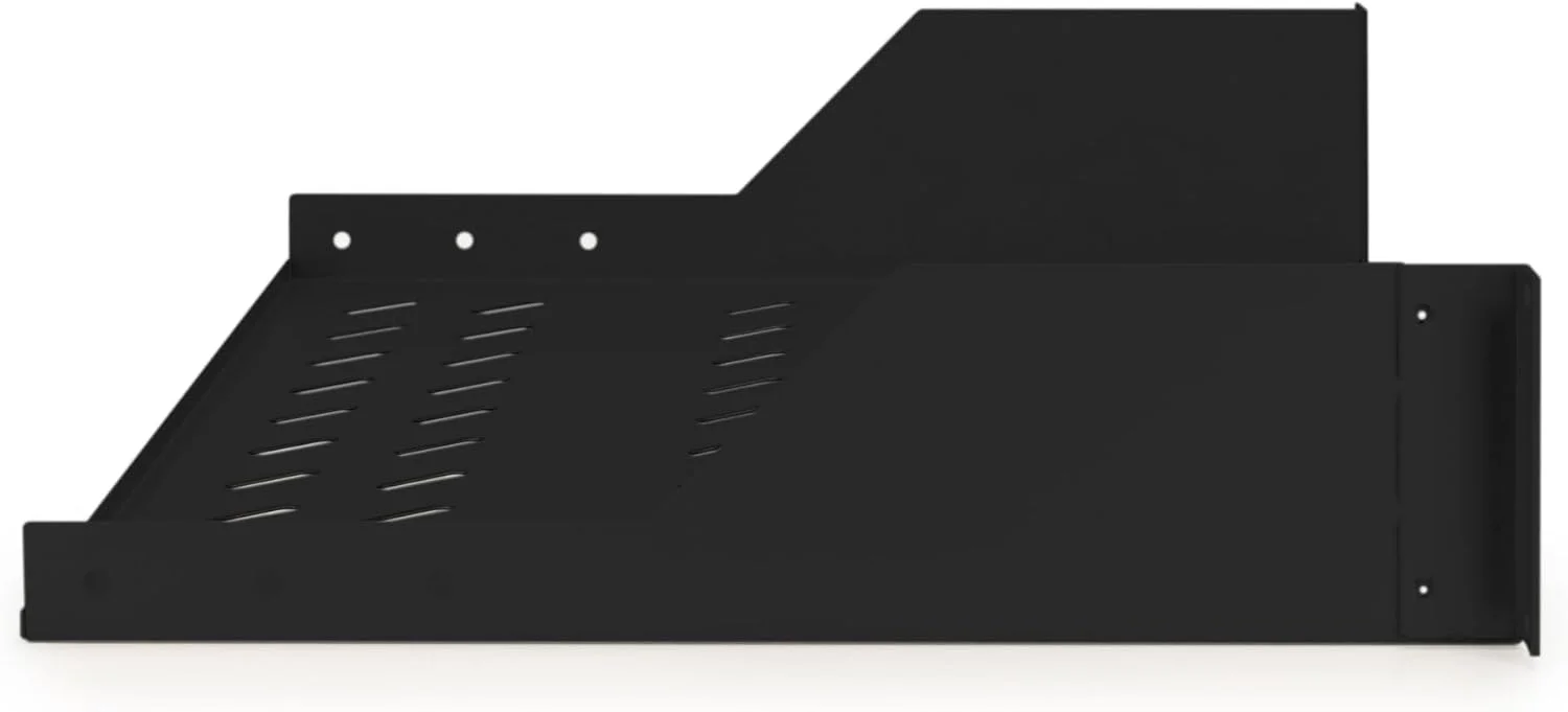 طبقه ثابت DIGITUS - ۱۹ اینچ - 2U - نصب در جلو - ظرفیت بار ۲۵ کیلوگرم - برای رک های شبکه و سرور - از عمق کابینت ۴۵۰ میلی متر - مشکی