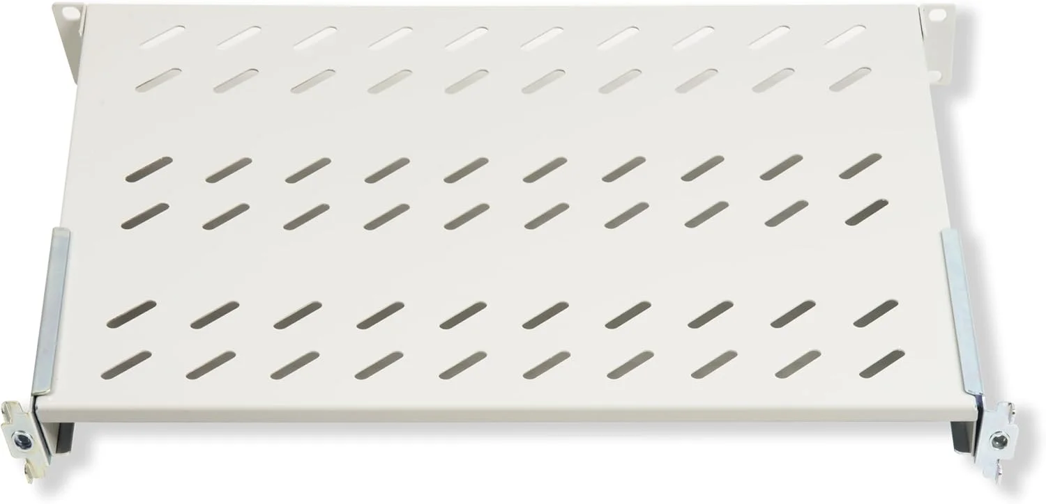 طبقه یونیورسال برای رک 19 اینچی قابل گسترش 570 میلی‌متری با 4 توری خاکستری