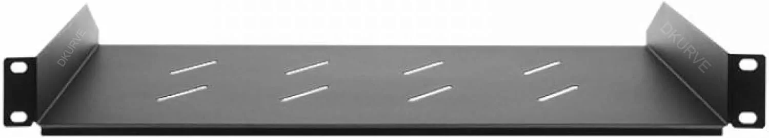 سینی قفسه ای طره ای 1U DKURVE® با تهویه، مناسب برای نصب در رک، عمق 250 میلی متر، مشکی، برای کابینت های دیواری - فولاد بادوام و سنگین - رک و کابینت تجهیزات شبکه