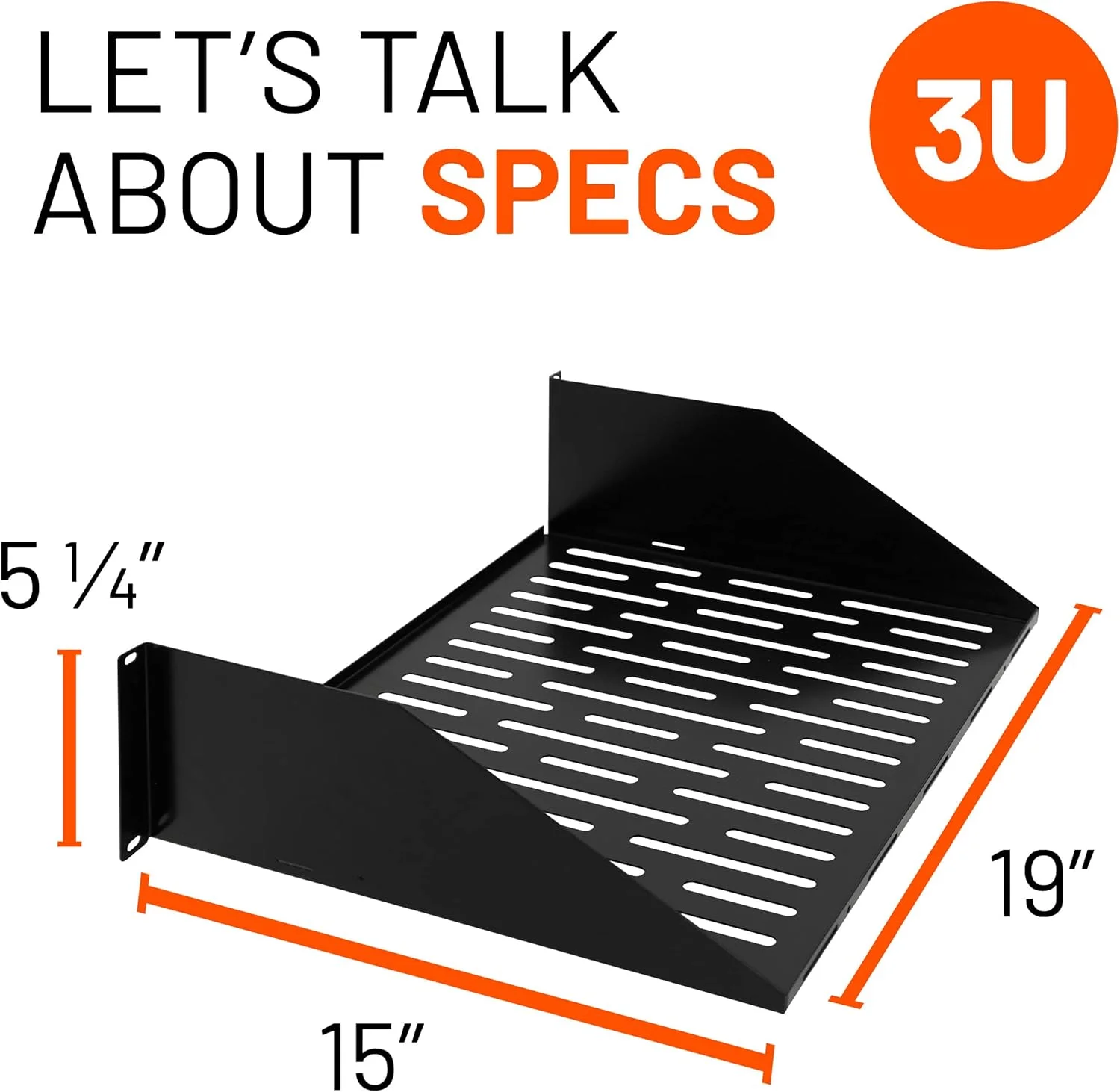 قفسه رک 3U ایکوگیر - طراحی جهانی مناسب برای هر رک - تحمل وزن تا 34 کیلوگرم سرور، تجهیزات شبکه یا تجهیزات صوتی و تصویری - قفسه فولادی به عمق 38 سانتی متر با طراحی تهویه دار - شامل سخت افزار نصب