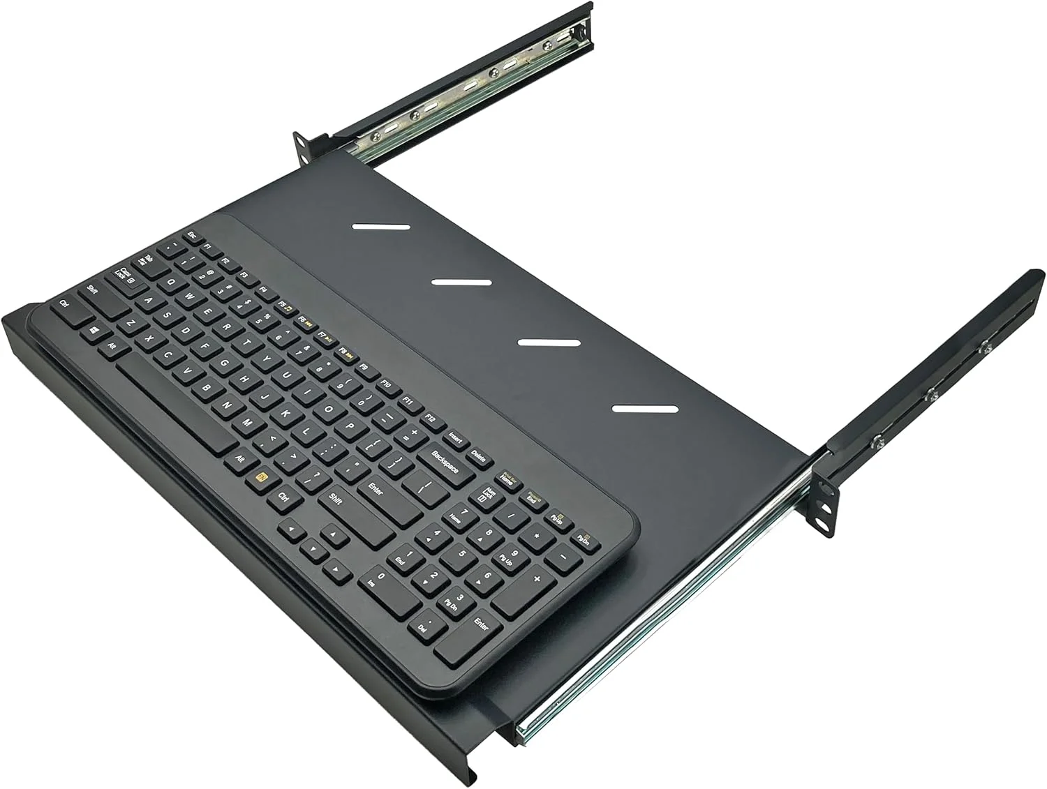 سینی کیبورد 1U الکتریکت - قفسه کشویی یونیورسال 19 اینچی برای رک سرور و تجهیزات شبکه به همراه لوازم نصب - عمق 10.8 اینچ