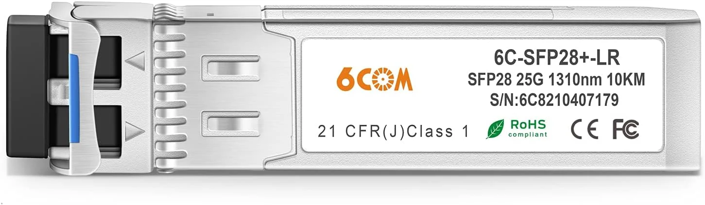 ماژول فرستنده-گیرنده نوری 25GBASE-LR سازگار با Cisco SFP-25G-LR-S SFP28 1310 نانومتر 10 کیلومتر DOM LC SMF