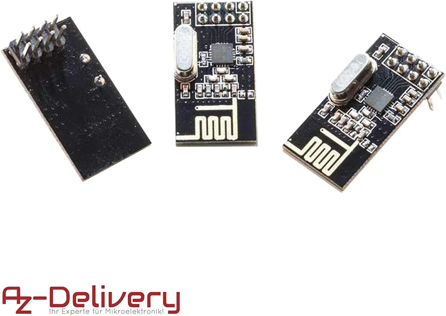 AZDelivery 10 عدد ماژول فرستنده و گیرنده بی سیم 2.4 گیگاهرتز NRF24L01+ سازگار با آردوینو و ESP8266 به همراه کتاب الکترونیکی!
