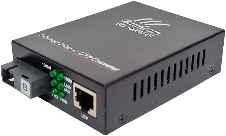 مبدل رسانه فیبر اترنت گیگابیتی 10/100/1000M، فرستنده و گیرنده تک SC، تک حالته 20KM، RJ45 به 1000Base-LX، BIDI 20KM مبدل رسانه فیبر اترنت گیگابیتی 10/100/1000M، فرستنده و گیرنده تک SC، تک حالته 20KM، RJ45 به 1000Base-LX، BIDI 20KM