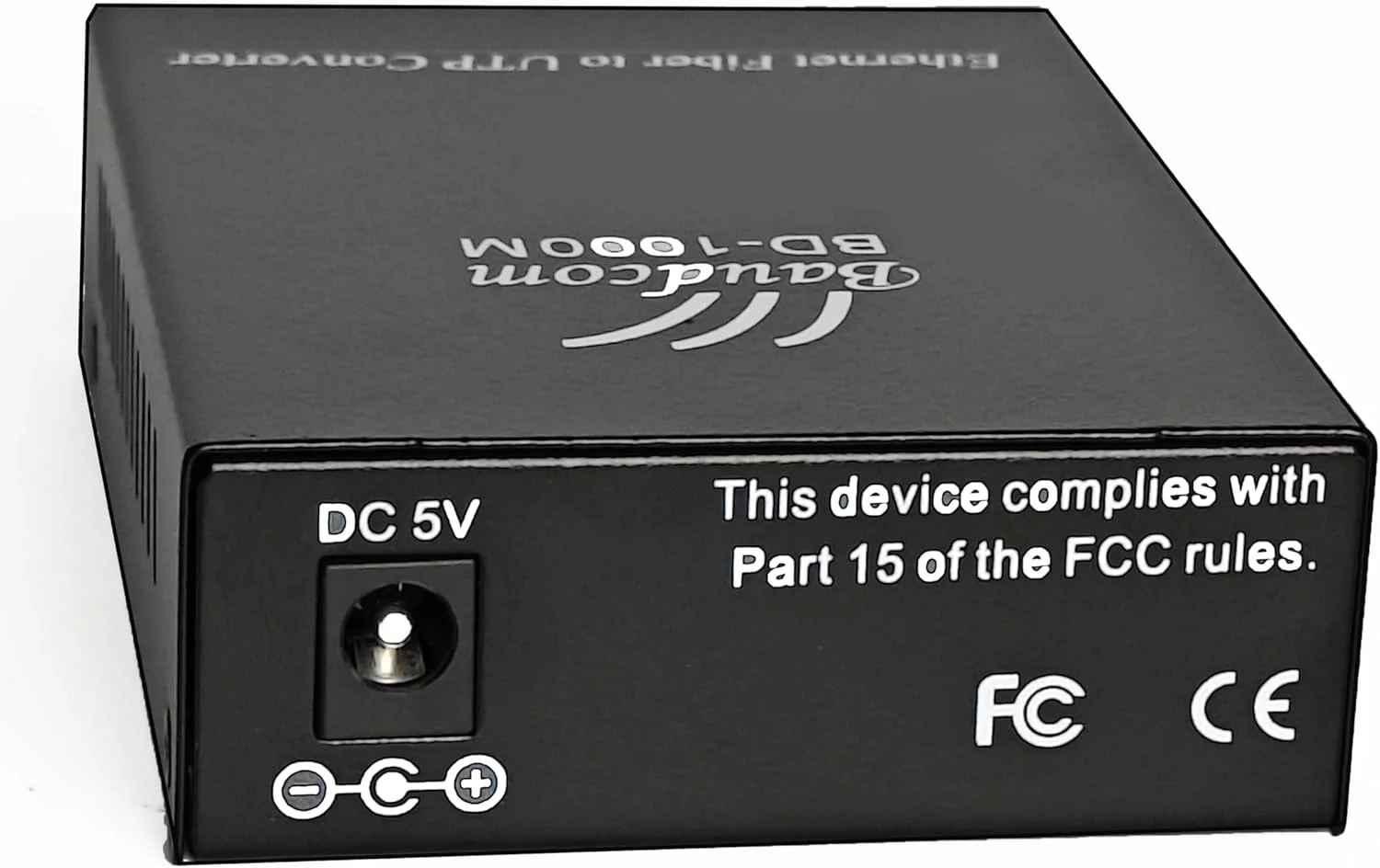 مبدل فیبر نوری گیگابیتی اترنت BAUDCOM 10/100/1000M، فرستنده و گیرنده SC تک حالته یکپارچه، RJ45 به 1000Base-LX (فیبر دوگانه، 20KM)