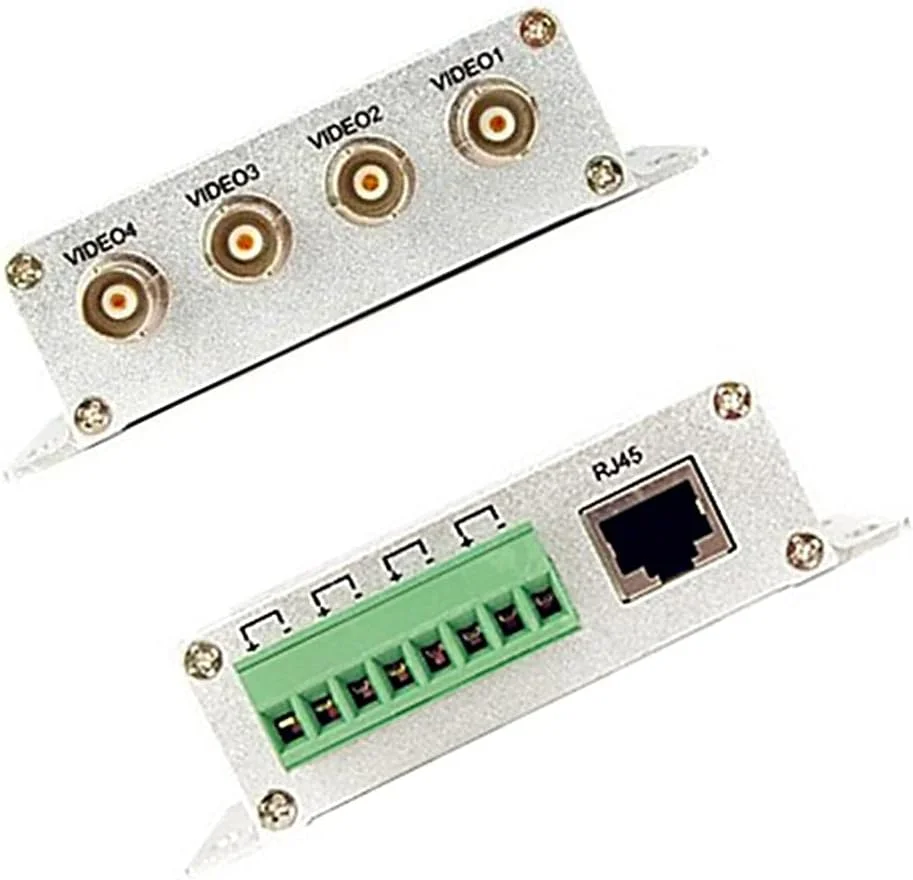 فرستنده و گیرنده غیرفعال ویدئو بالون 4 کاناله UTP، تبدیل کننده کابل BNC به Cat5/5E/6 RJ45(T568B) UTP برای سیستم دوربین مداربسته