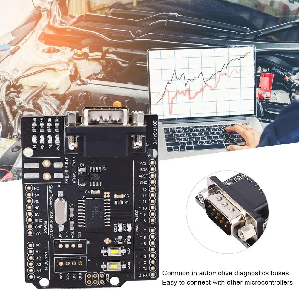 CAN BUS، ماژول فرستنده و گیرنده گذرگاه مشترک 4.8 تا 5.2 ولت، ساخته شده از پلاستیک، 30 میلی آمپر CAN BUS، ماژول فرستنده و گیرنده گذرگاه مشترک 4.8 تا 5.2 ولت، ساخته شده از پلاستیک، 30 میلی آمپر