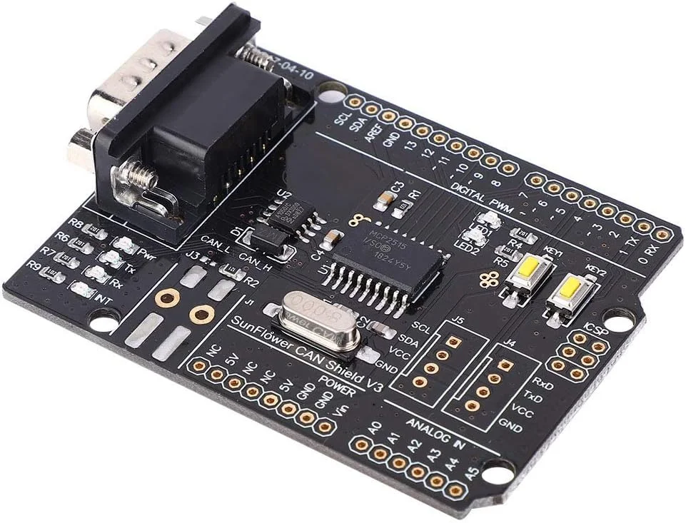 CAN BUS، ماژول فرستنده و گیرنده گذرگاه مشترک 4.8 تا 5.2 ولت، ساخته شده از پلاستیک، 30 میلی آمپر CAN BUS، ماژول فرستنده و گیرنده گذرگاه مشترک 4.8 تا 5.2 ولت، ساخته شده از پلاستیک، 30 میلی آمپر