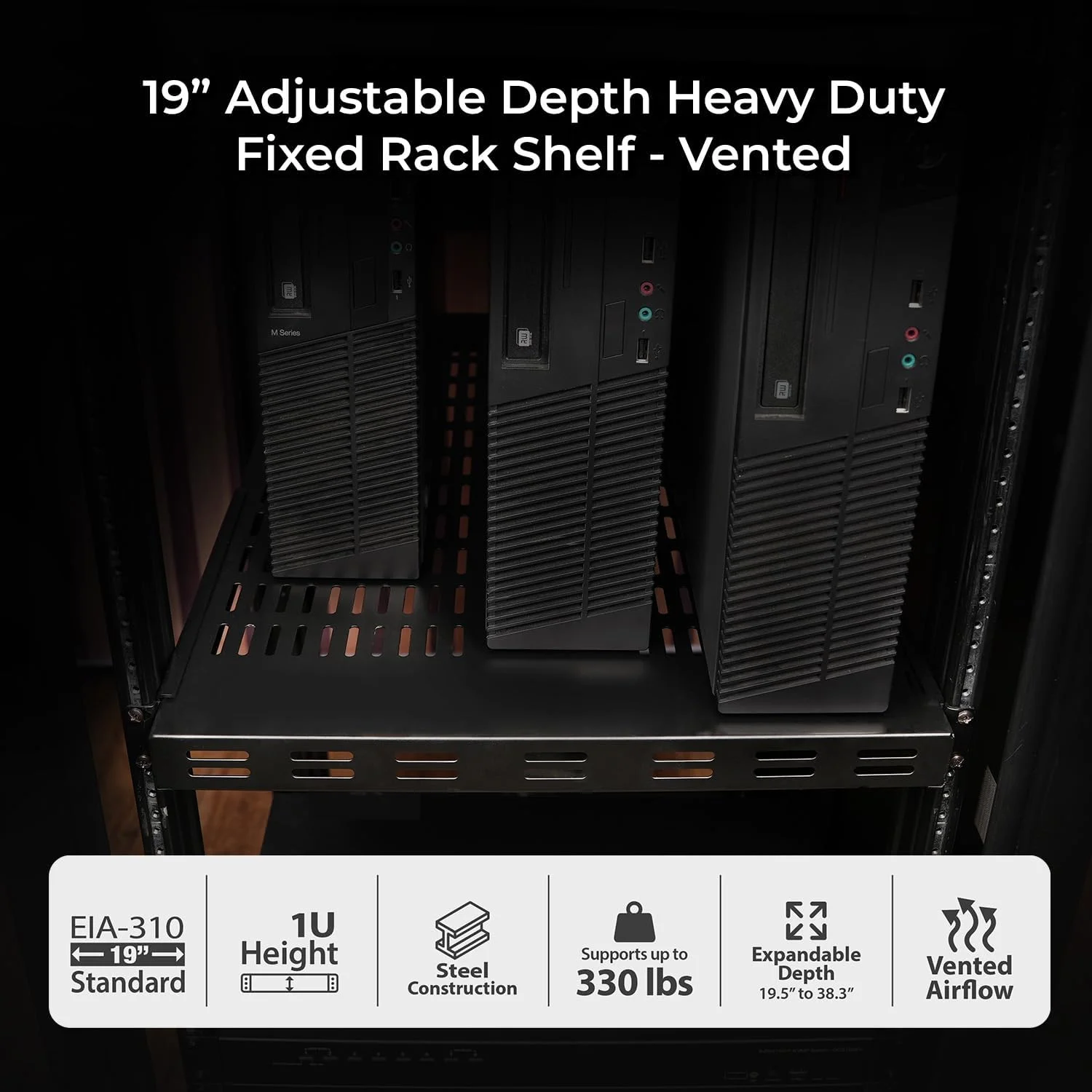 قفسه ثابت رک مونت با عمق قابل تنظیم IOGEAR 1U - دارای تهویه - سنگین وزن - 49.5 تا 97.3 سانتی متر، ظرفیت 150 کیلوگرم، برای رک ها و کابینت های سرور/شبکه/تجهیزات 19 اینچی، GRSH01 قفسه ثابت رک مونت با عمق قابل تنظیم IOGEAR 1U - دارای تهویه - سنگین وزن - 49.5 تا 97.3 سانتی متر، ظرفیت 150 کیلوگرم، برای رک ها و کابینت های سرور/شبکه/تجهیزات 19 اینچی، GRSH01