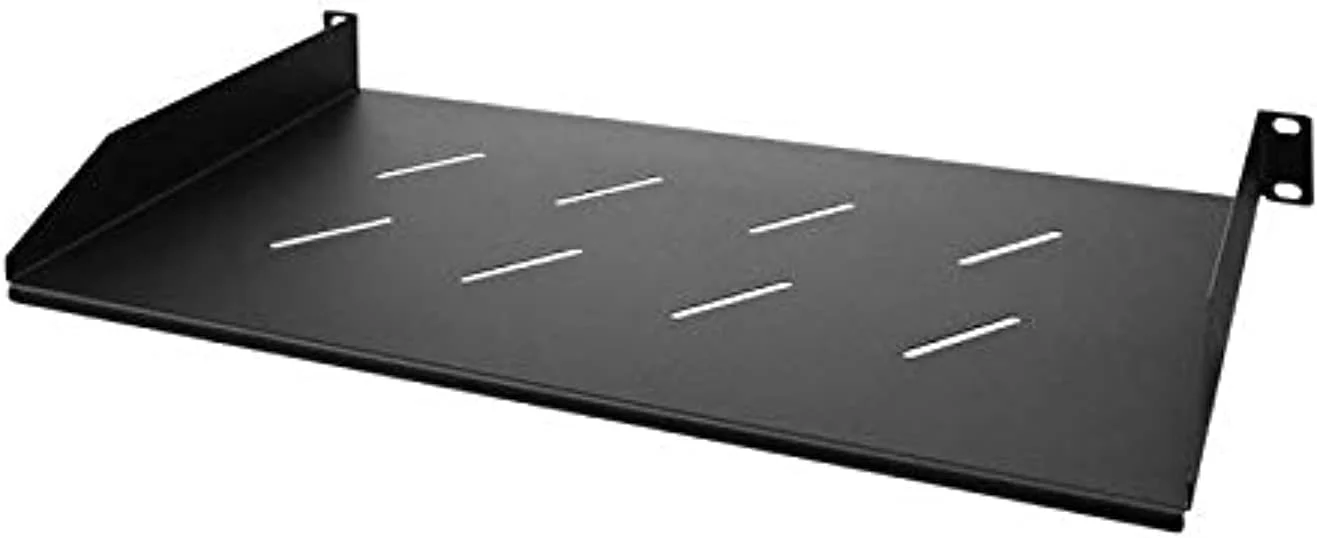 سینی تکیه گاهی 1U AMT، قفسه نصب رک با تهویه، عمق 250 میلی متر، مشکی، برای کابینت های نصب دیواری - فولاد بادوام و سنگین - رک و کابینت تجهیزات شبکه