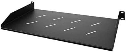 سینی تکیه گاهی 1U AMT، قفسه نصب رک با تهویه، عمق 250 میلی متر، مشکی، برای کابینت های نصب دیواری - فولاد بادوام و سنگین - رک و کابینت تجهیزات شبکه