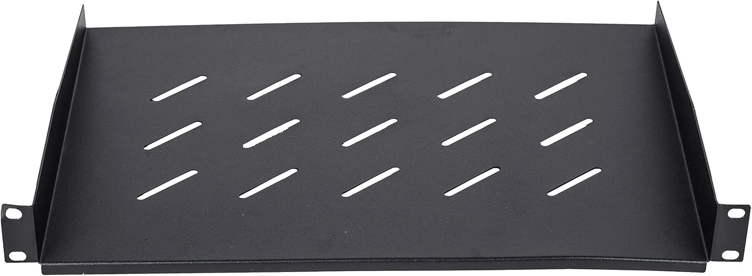 سینی رک معلق جهانی کنوکو، عمق 34.8 سانتی متر، برای رک های تجهیزات 19 اینچی. فولاد نورد سرد 1.2 میلی متری سنگین، ظرفیت 27 کیلوگرم (مشکی 1U x 34.8 سانتی متر)