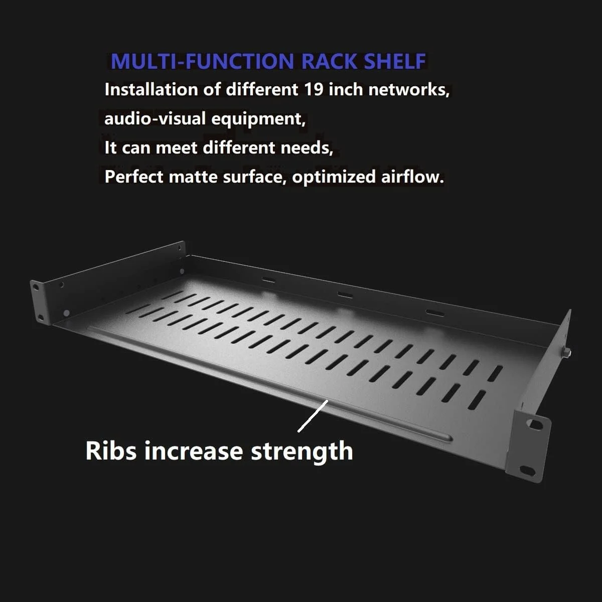 سینی رک 1U منفذدار جدا شده JINGCHENGMEI، سینی رک جهانی بدون لبه برای رک شبکه یا سرور 19 اینچی (عمق 8 اینچ)