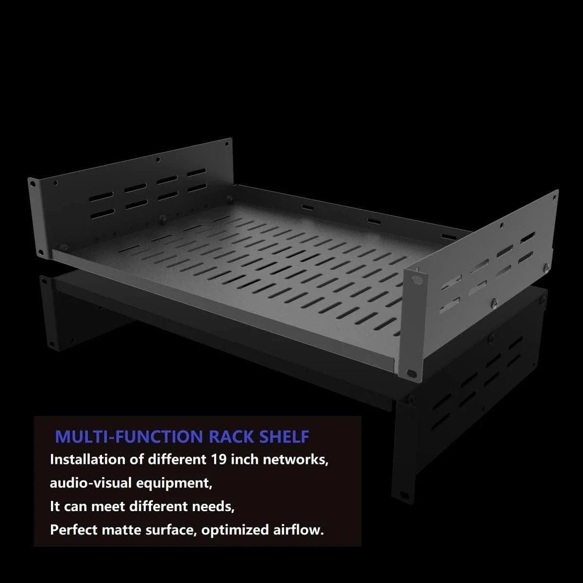 قفسه رک سرور کنسولی جهانی 19 اینچی Jingchengmei 2U با تهویه - عمق 12 اینچ - مشکی (2U12InD) مونتاژ نشده