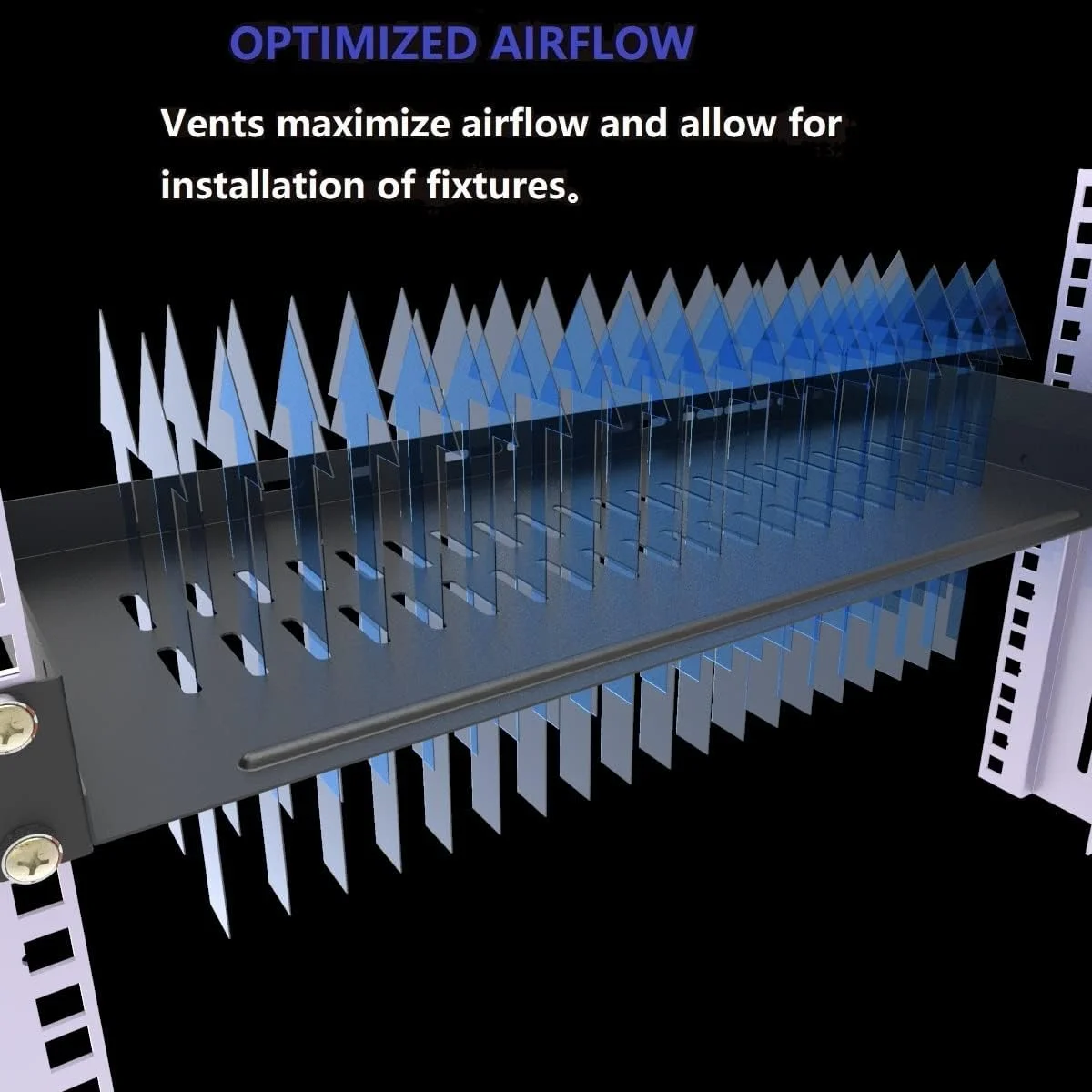 سینی رک 1U منفذدار جدا شده JINGCHENGMEI، سینی رک جهانی بدون لبه برای رک شبکه یا سرور 19 اینچی (عمق 8 اینچ)
