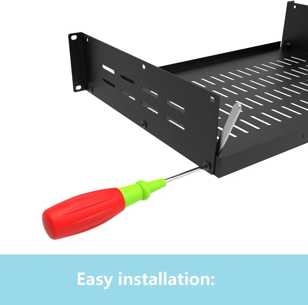 قفسه رک سرور کنسولی جهانی 19 اینچی Jingchengmei 2U با تهویه - عمق 12 اینچ - مشکی (2U12InD) مونتاژ نشده