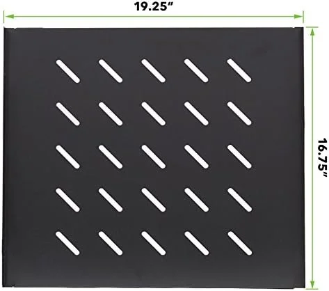 طبقه ثابت رک 1U نیوپوینت 19 اینچی برای رک های با عمق 600 میلی متر، مشبک، رنگ مشکی