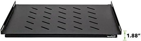 طبقه ثابت رک 1U نیوپوینت 19 اینچی برای رک های با عمق 600 میلی متر، مشبک، رنگ مشکی