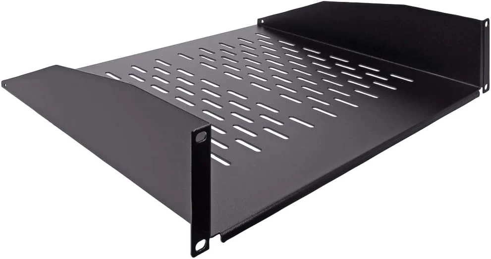 قفسه کنسولی رک مونت 2U یونیورسال NavePoint با عمق 14 اینچ، رنگ مشکی و دارای تهویه